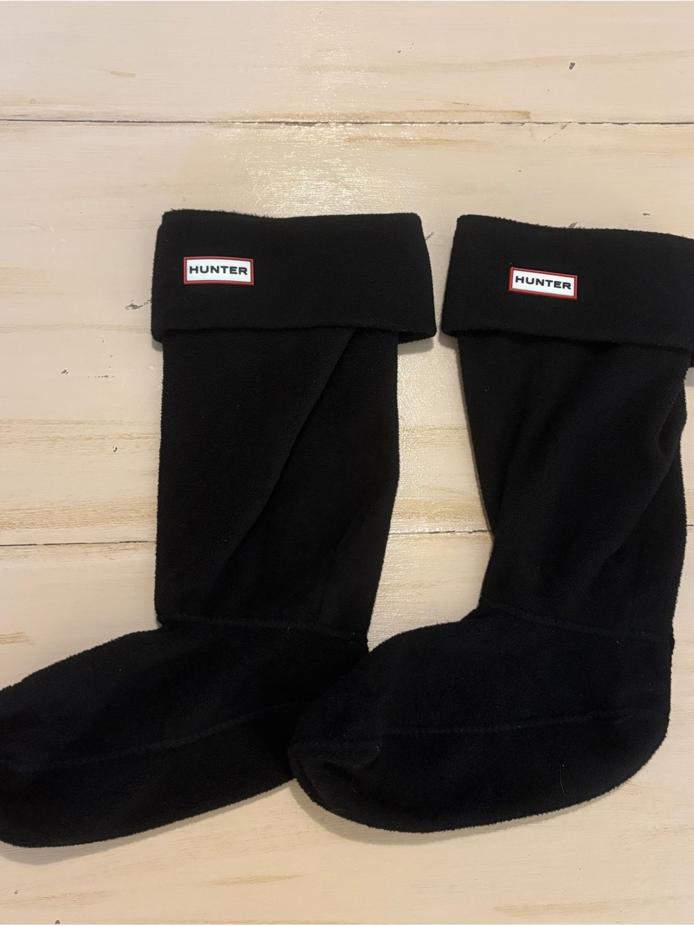 Hunter Black Fleece Boot Liners with Logo Patch
